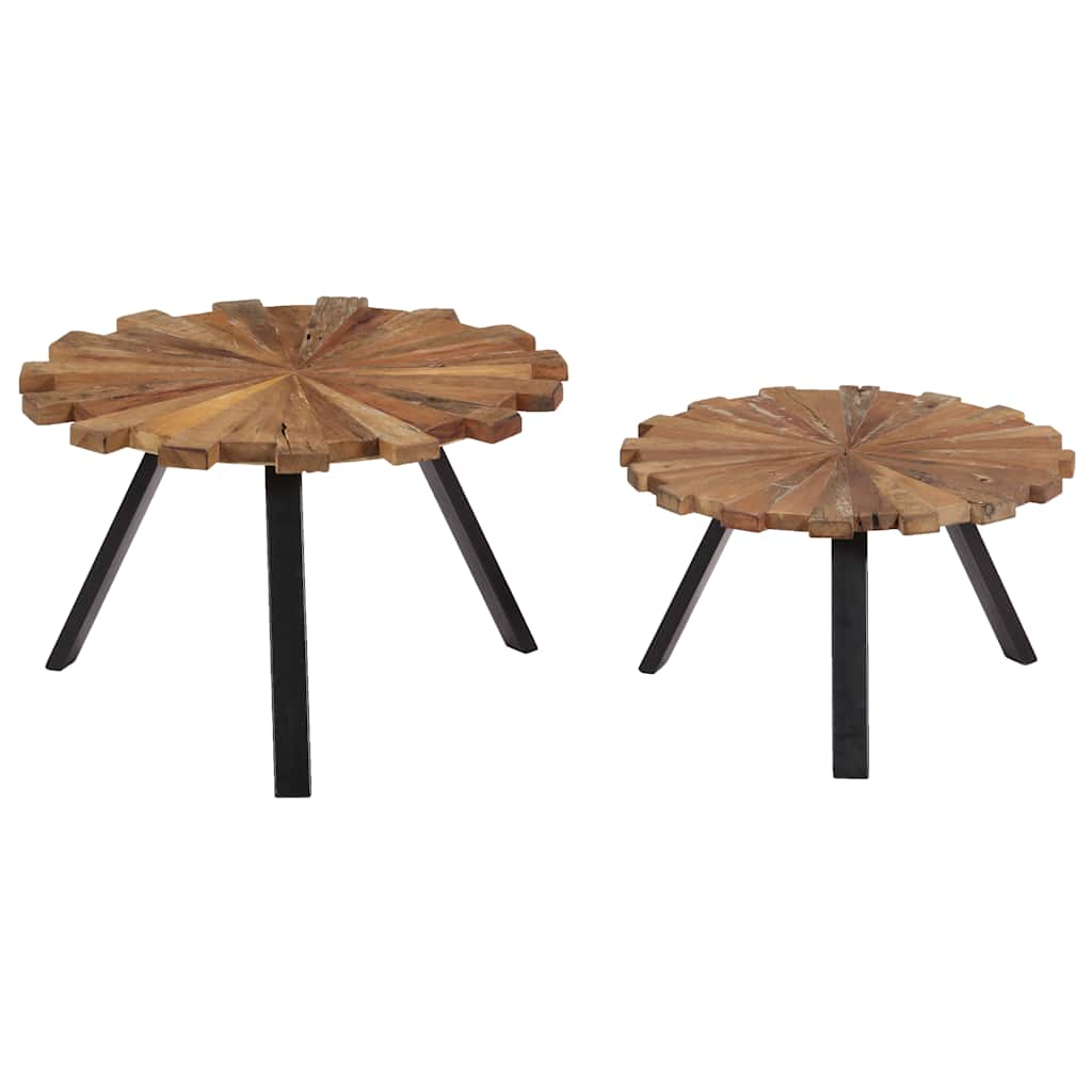 247933 vidaXL Coffee Tables 2 pcs Solid Reclaimed Wood