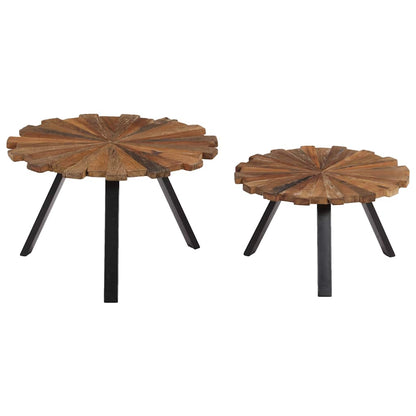 247933 vidaXL Coffee Tables 2 pcs Solid Reclaimed Wood