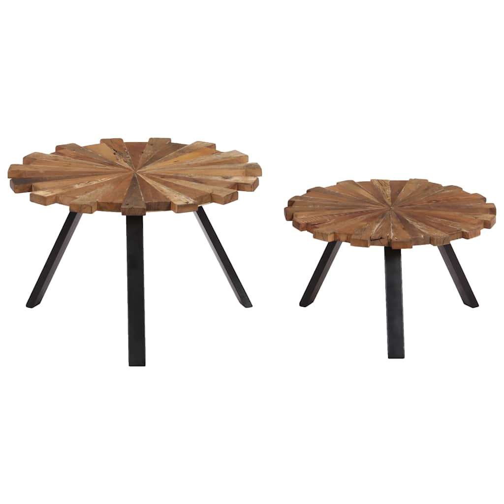 247933 vidaXL Coffee Tables 2 pcs Solid Reclaimed Wood