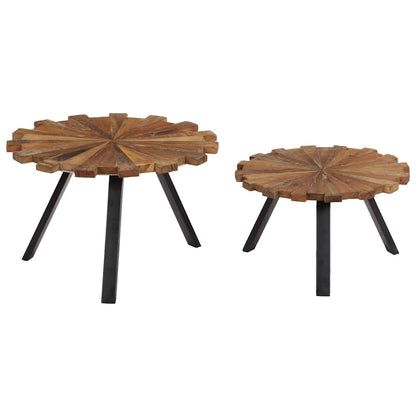 247933 vidaXL Coffee Tables 2 pcs Solid Reclaimed Wood
