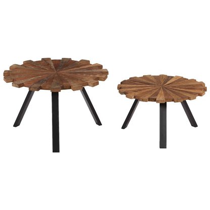 247933 vidaXL Coffee Tables 2 pcs Solid Reclaimed Wood
