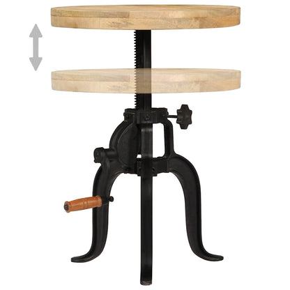 247587 vidaXL Side Table 45x (45-62) cm Solid Mango Wood and Cast Iron