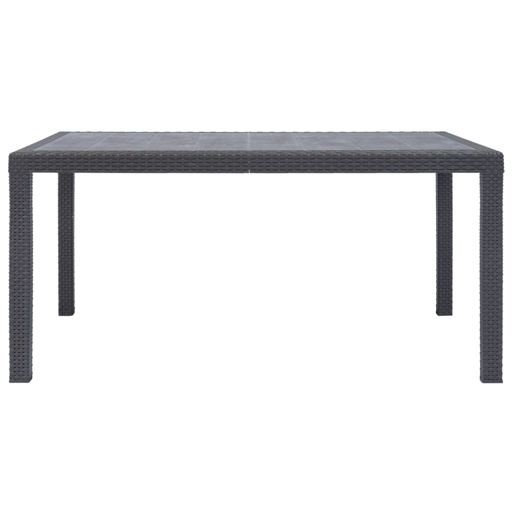 Garden Table Brown 150x90x72 cm Plastic Rattan Look