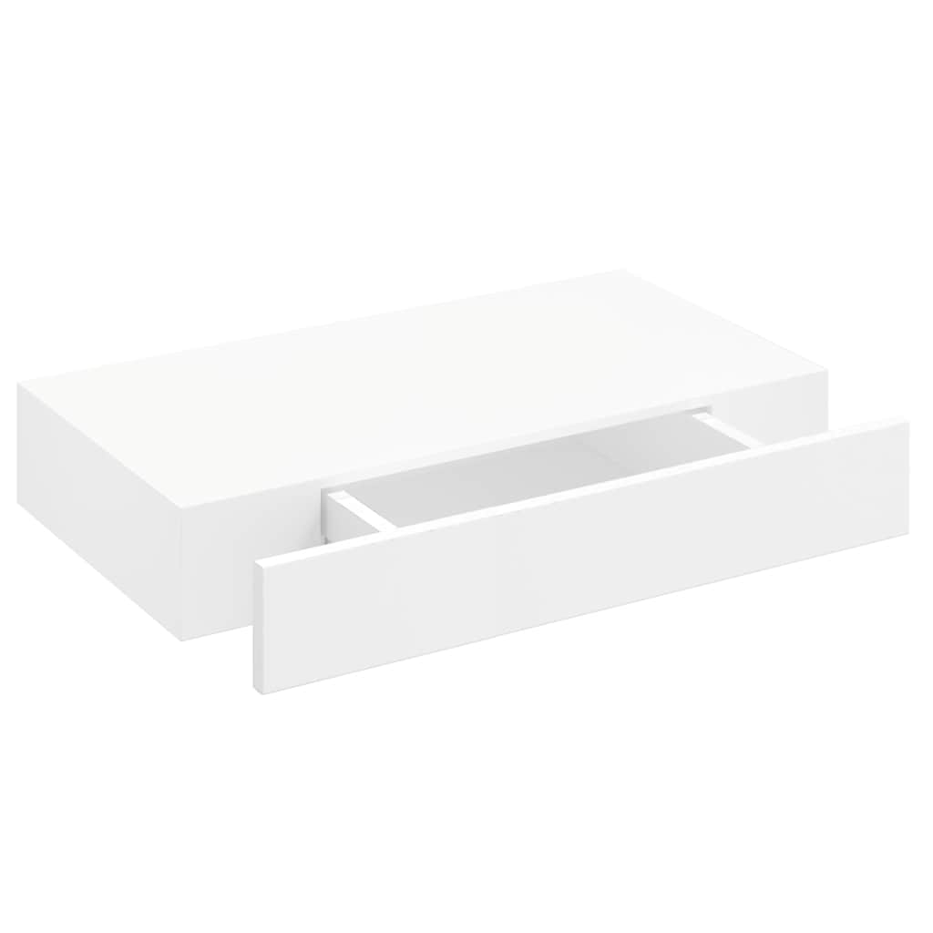 Floating Wall Shelves with Drawers 2 pcs White 48 cm