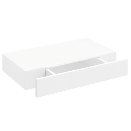 Floating Wall Shelves with Drawers 2 pcs White 48 cm