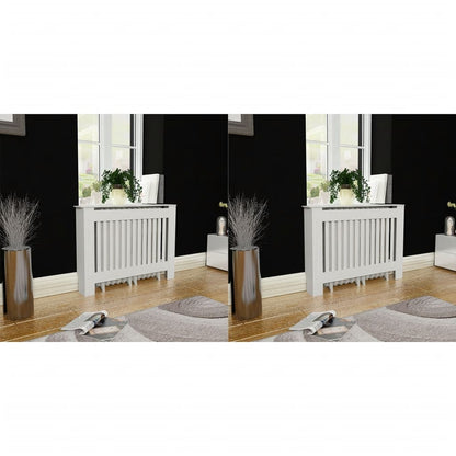 Radiator Covers 2 pcs White 112 cm Engineered Wood