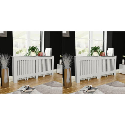 Radiator Covers 2 pcs White 172 cm Engineered Wood