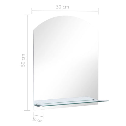 Wall Mirror | Transparent | Toughened Glass | 30x50 cm | Minimalistic
