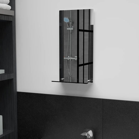 Wall Mirror with Shelf 20x40 cm Tempered Glass