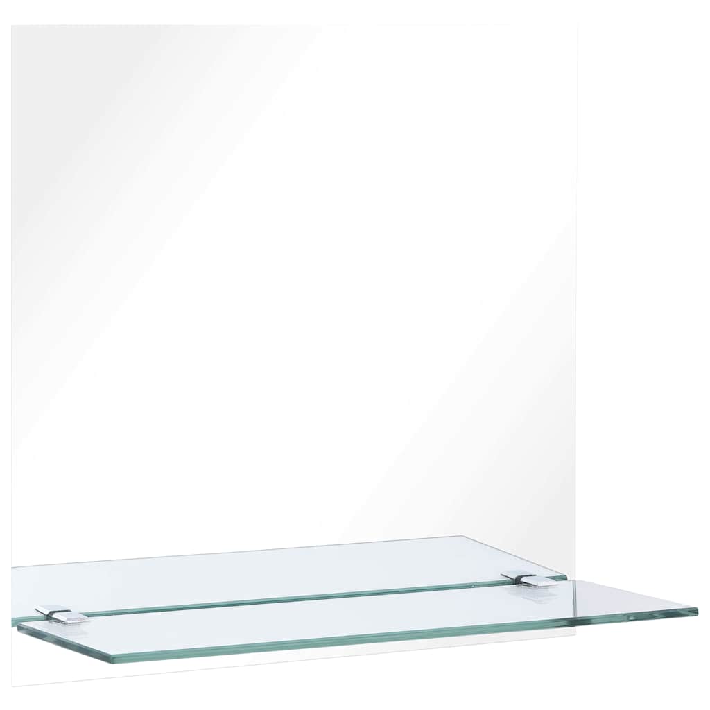 Wall Mirror with Shelf 30x30 cm Tempered Glass
