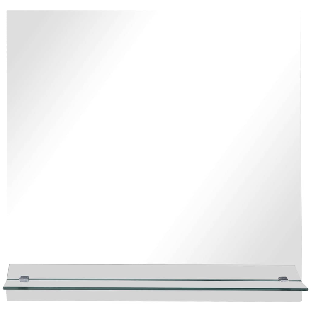 Wall Mirror with Shelf 30x30 cm Tempered Glass