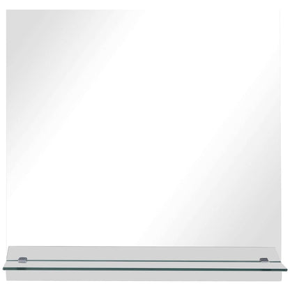 Wall Mirror with Shelf 30x30 cm Tempered Glass