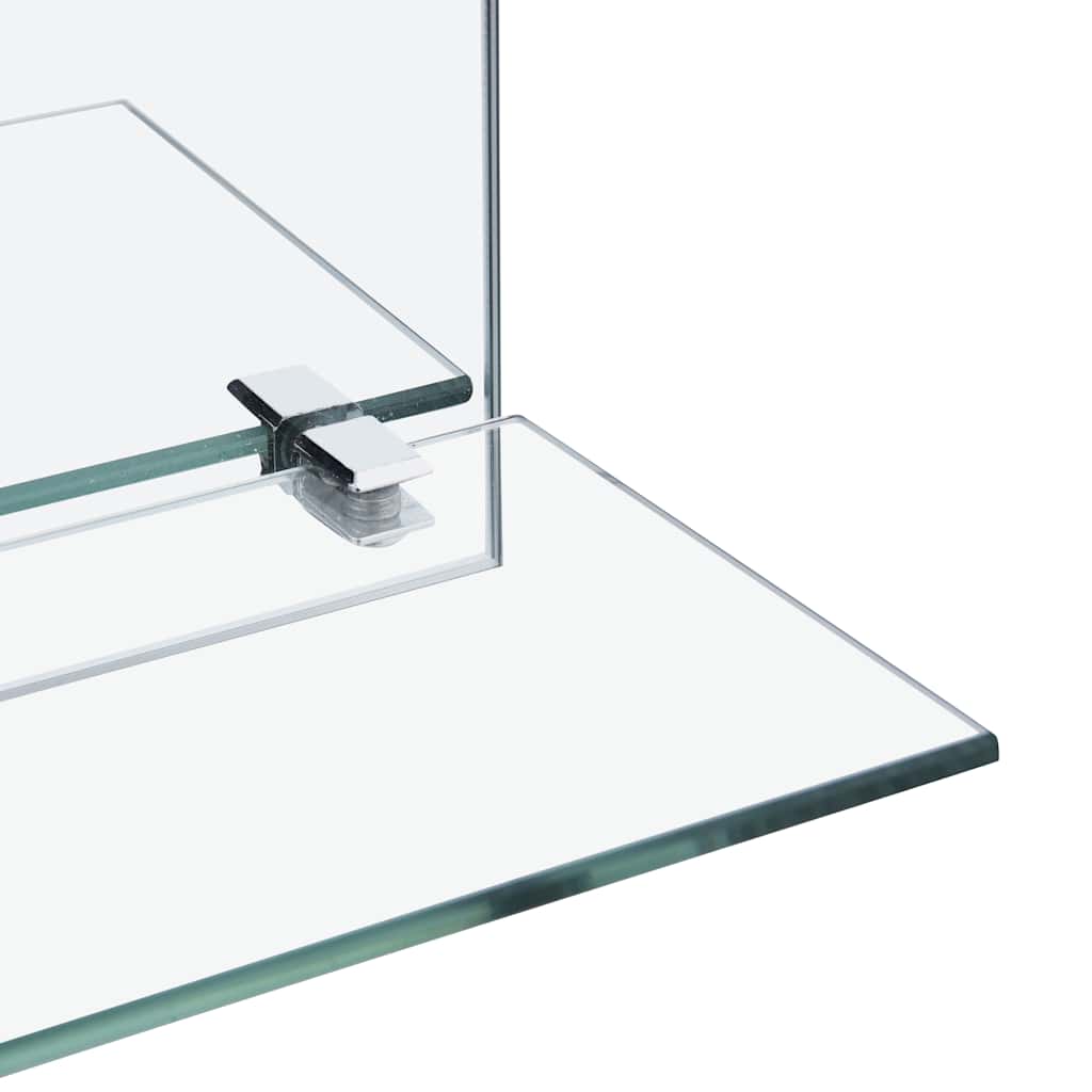 Wall Mirror with Shelf 30x30 cm Tempered Glass