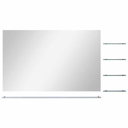 249446 vidaXL Wall Mirror with 5 Shelves Silver 100x60 cm