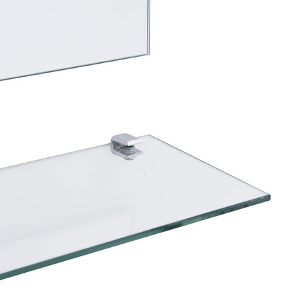 249446 vidaXL Wall Mirror with 5 Shelves Silver 100x60 cm