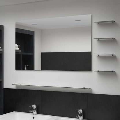 249446 vidaXL Wall Mirror with 5 Shelves Silver 100x60 cm