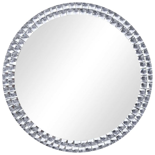 Wall Mirror | Silver | Acrylic Crystal, Tempered Glass | 60 cm Diameter