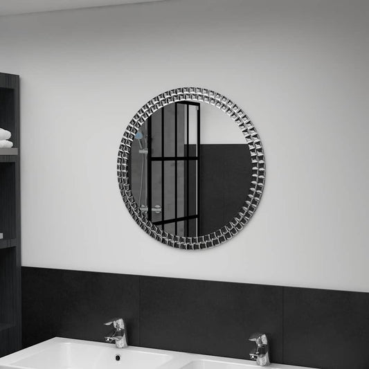 Wall Mirror | Silver | Acrylic Crystal, Tempered Glass | 60 cm Diameter