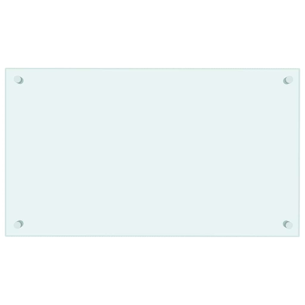 Kitchen Backsplash White 70 x 40 cm Tempered Glass