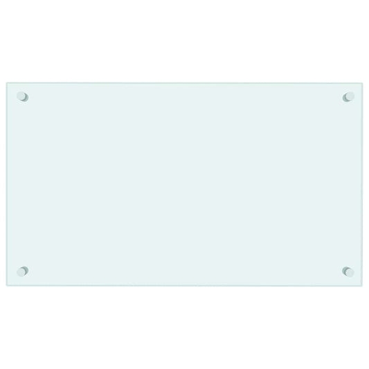 Kitchen Backsplash White 70 x 40 cm Tempered Glass