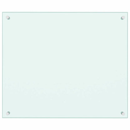 Kitchen Backsplash White 70 x 60 cm Tempered Glass