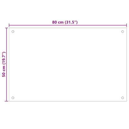 Kitchen Backsplash Milk 80 x 50 cm Tempered Glass