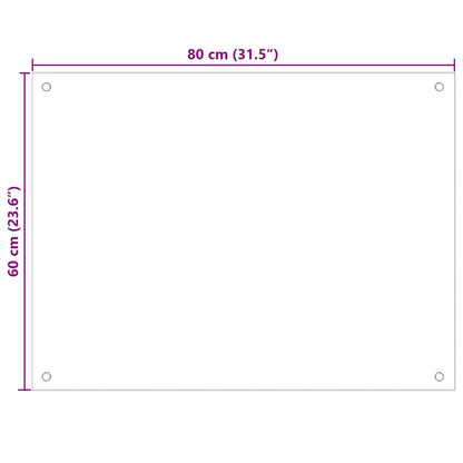 Kitchen Backsplash Milk 80 x 60 cm Tempered Glass
