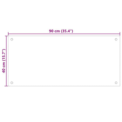 Kitchen Backsplash Milk 90 x 40 cm Tempered Glass