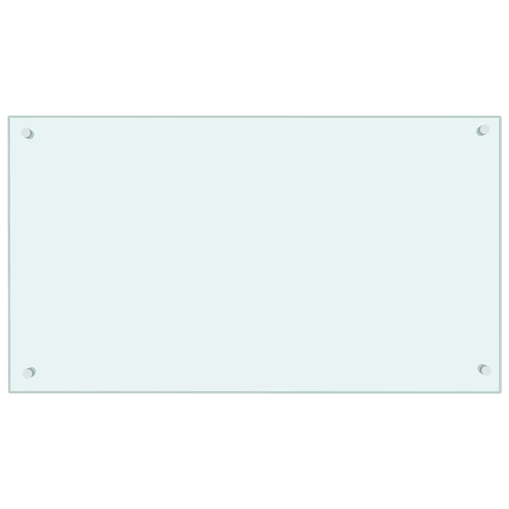 Kitchen Backsplash White 90 x 50 cm Tempered Glass