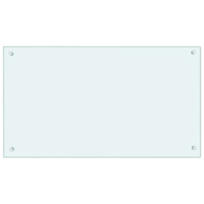 Kitchen Backsplash White 90 x 50 cm Tempered Glass