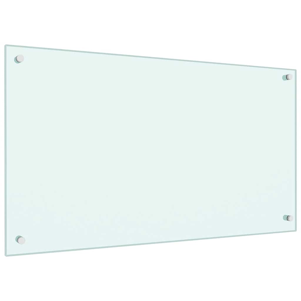 Kitchen Backsplash White 90 x 50 cm Tempered Glass