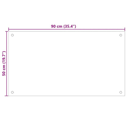 Kitchen Backsplash White 90 x 50 cm Tempered Glass