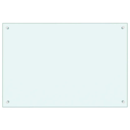 Kitchen Backsplash White 90 x 60 cm Tempered Glass