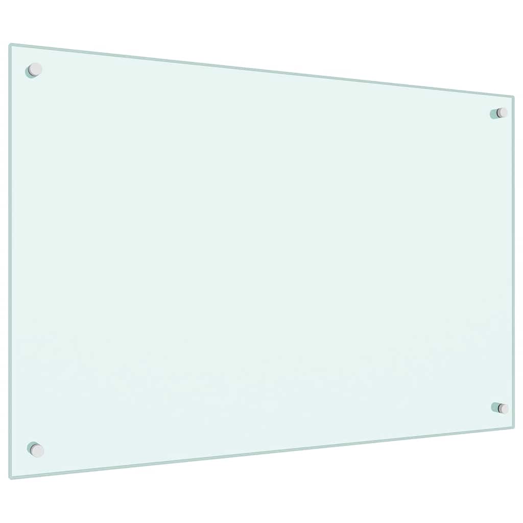 Kitchen Backsplash White 90 x 60 cm Tempered Glass
