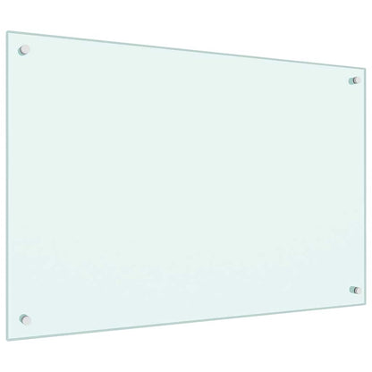 Kitchen Backsplash White 90 x 60 cm Tempered Glass