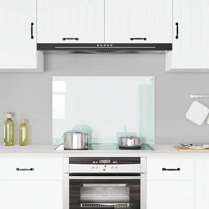 Kitchen Backsplash White 90 x 60 cm Tempered Glass