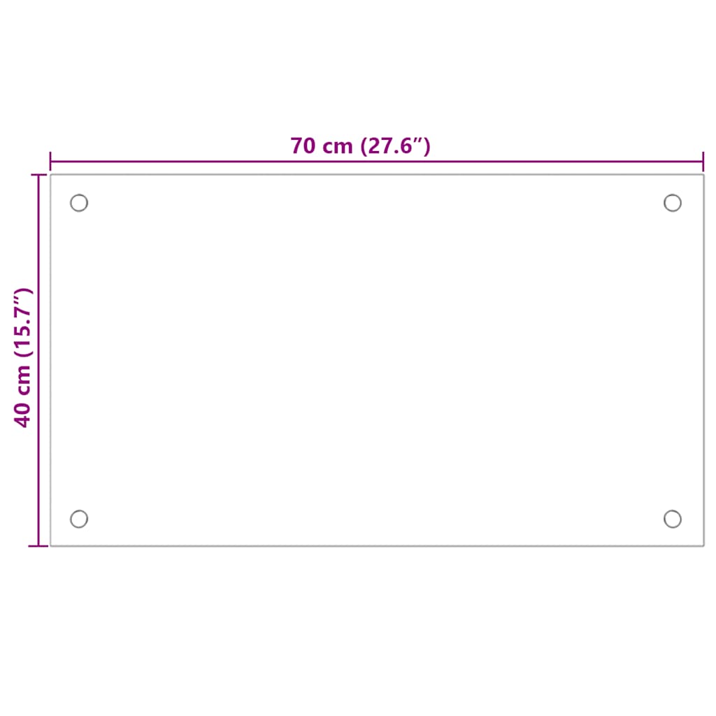 Kitchen Backsplash Transparent 70 x 40 cm Tempered Glass
