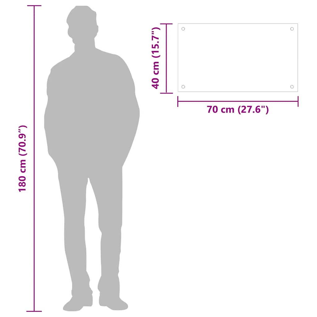 Kitchen Backsplash Transparent 70 x 40 cm Tempered Glass