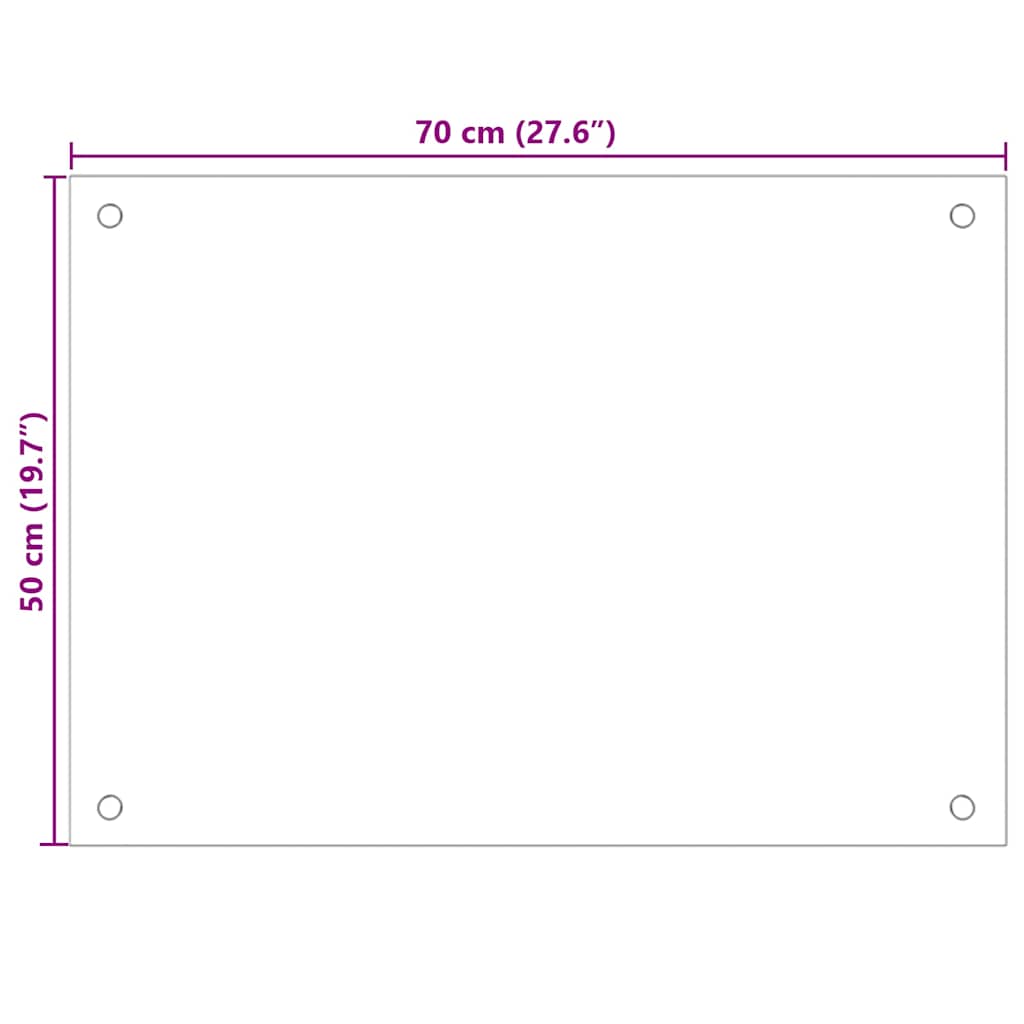 Kitchen Backsplash Transparent 70 x 50 cm Tempered Glass