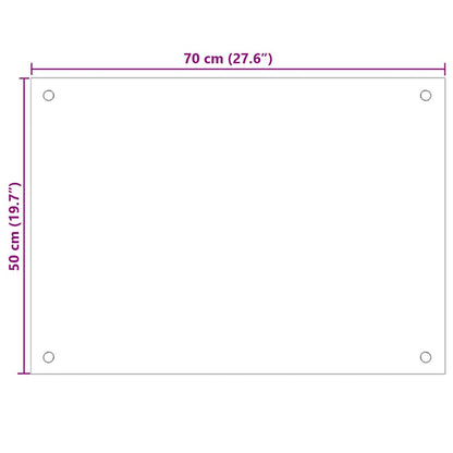 Kitchen Backsplash Transparent 70 x 50 cm Tempered Glass