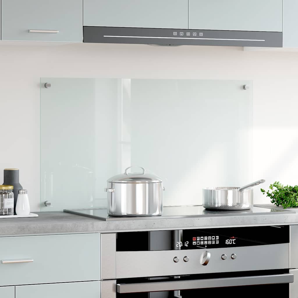 Kitchen Backsplash Transparent 90 x 50 cm Tempered Glass