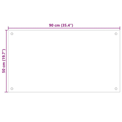 Kitchen Backsplash Transparent 90 x 50 cm Tempered Glass