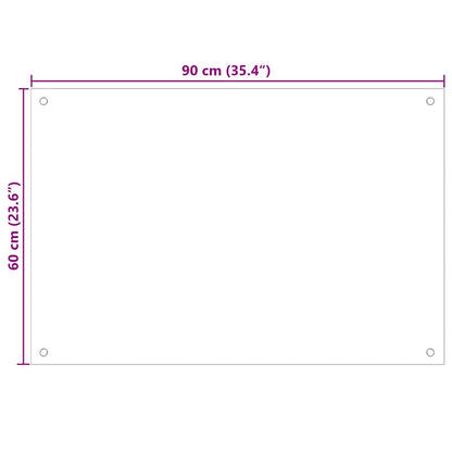 Kitchen Backsplash Transparent 90 x 60 cm Tempered Glass