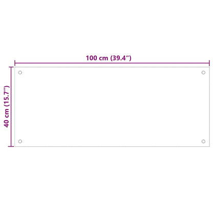 Kitchen Backsplash Transparent 100 x 40 cm Tempered Glass