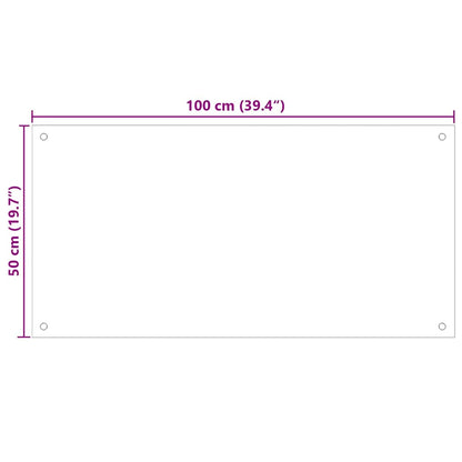 Kitchen Backsplash Transparent 100 x 50 cm Tempered Glass