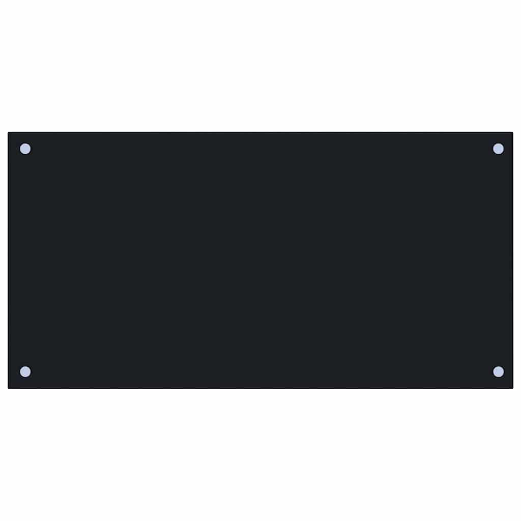 Kitchen Backsplash Black 80 x 40 cm Tempered Glass