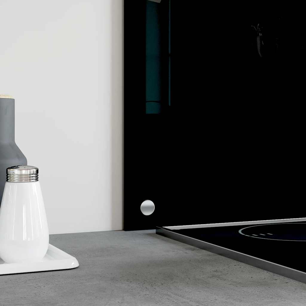 Kitchen Backsplash Black 80 x 40 cm Tempered Glass