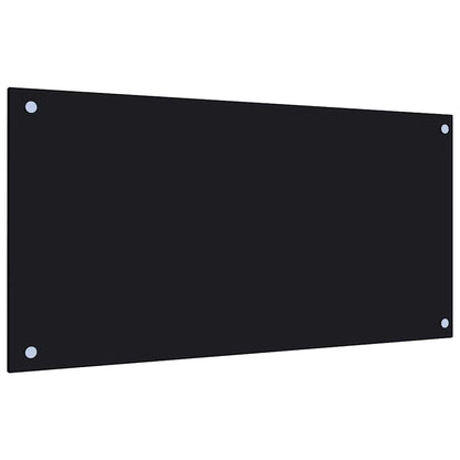 Kitchen Backsplash Black 80 x 40 cm Tempered Glass