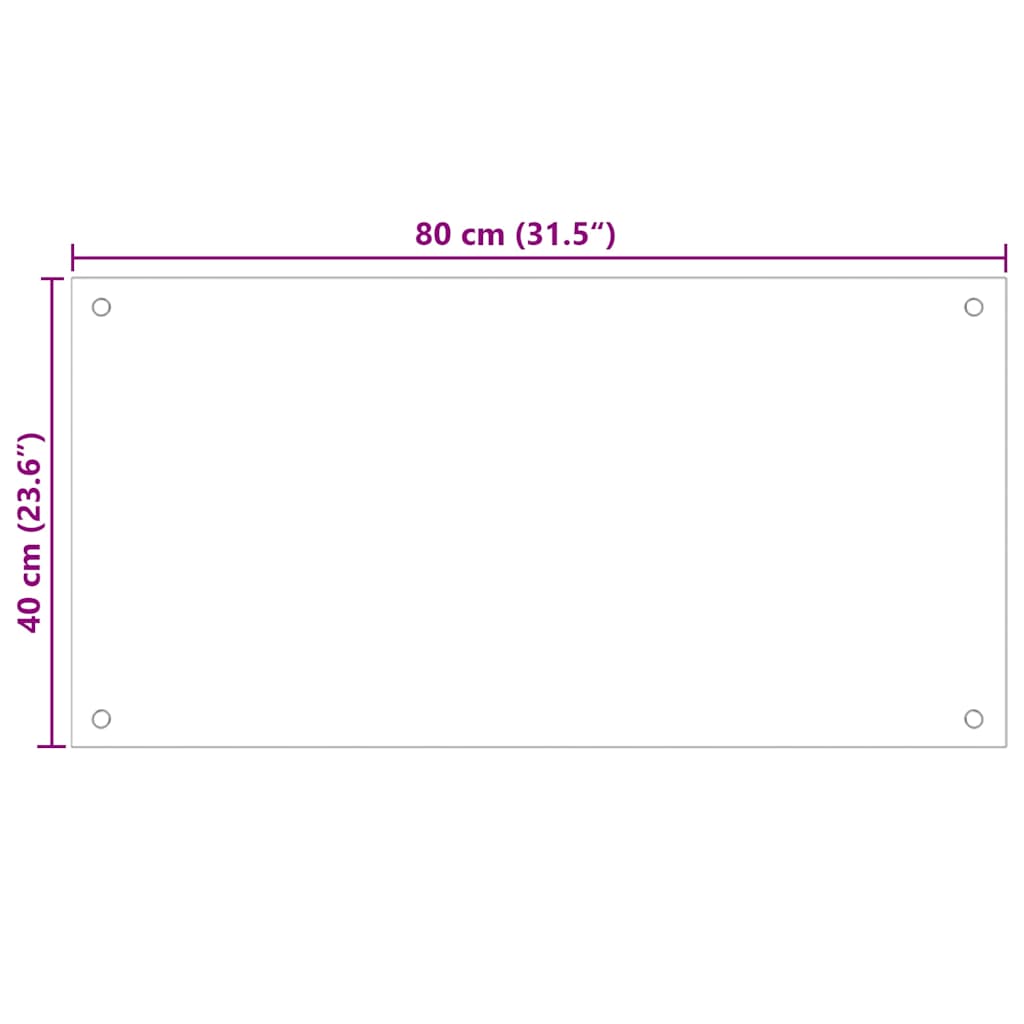 Kitchen Backsplash Black 80 x 40 cm Tempered Glass