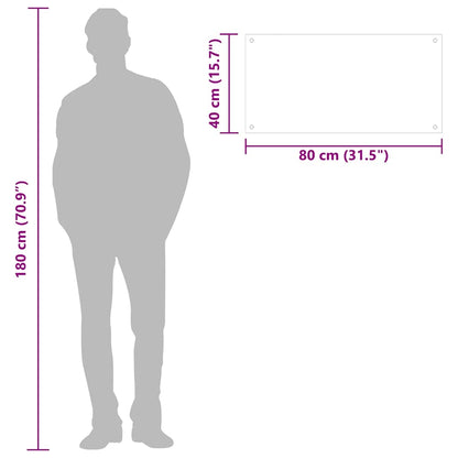 Kitchen Backsplash Black 80 x 40 cm Tempered Glass